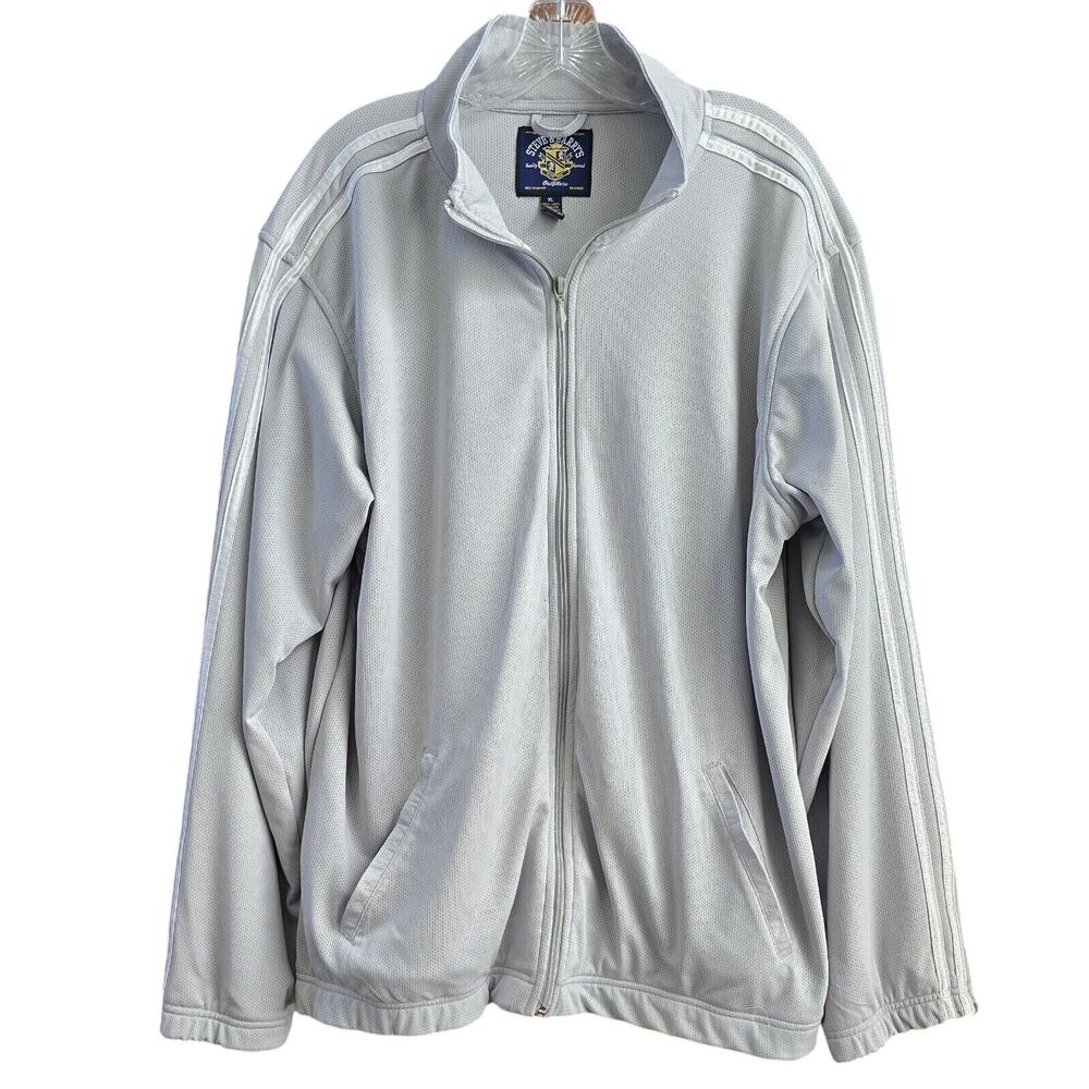 Steve and Barry's Track Jacket Men's Size XL Gray & White